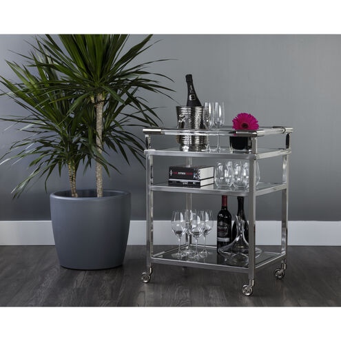 Margo Clear / Silver Bar Cart